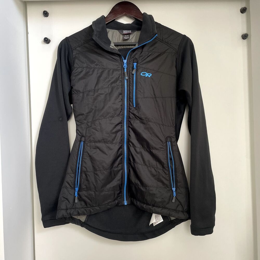 Outdoor Research Jacket M Black Refuge Hybrid Puffer Primaloft Insulated FullZip